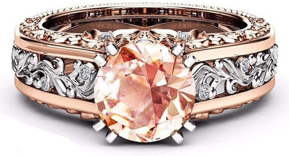 Rings Jewelry Clearance Fashion Women Color Separation Rose Gold Wedding Engagement Floral Ring