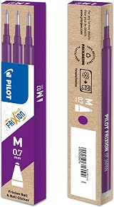 PILOT Frixion 0.7mm Refill Violet Purple Pack of 3