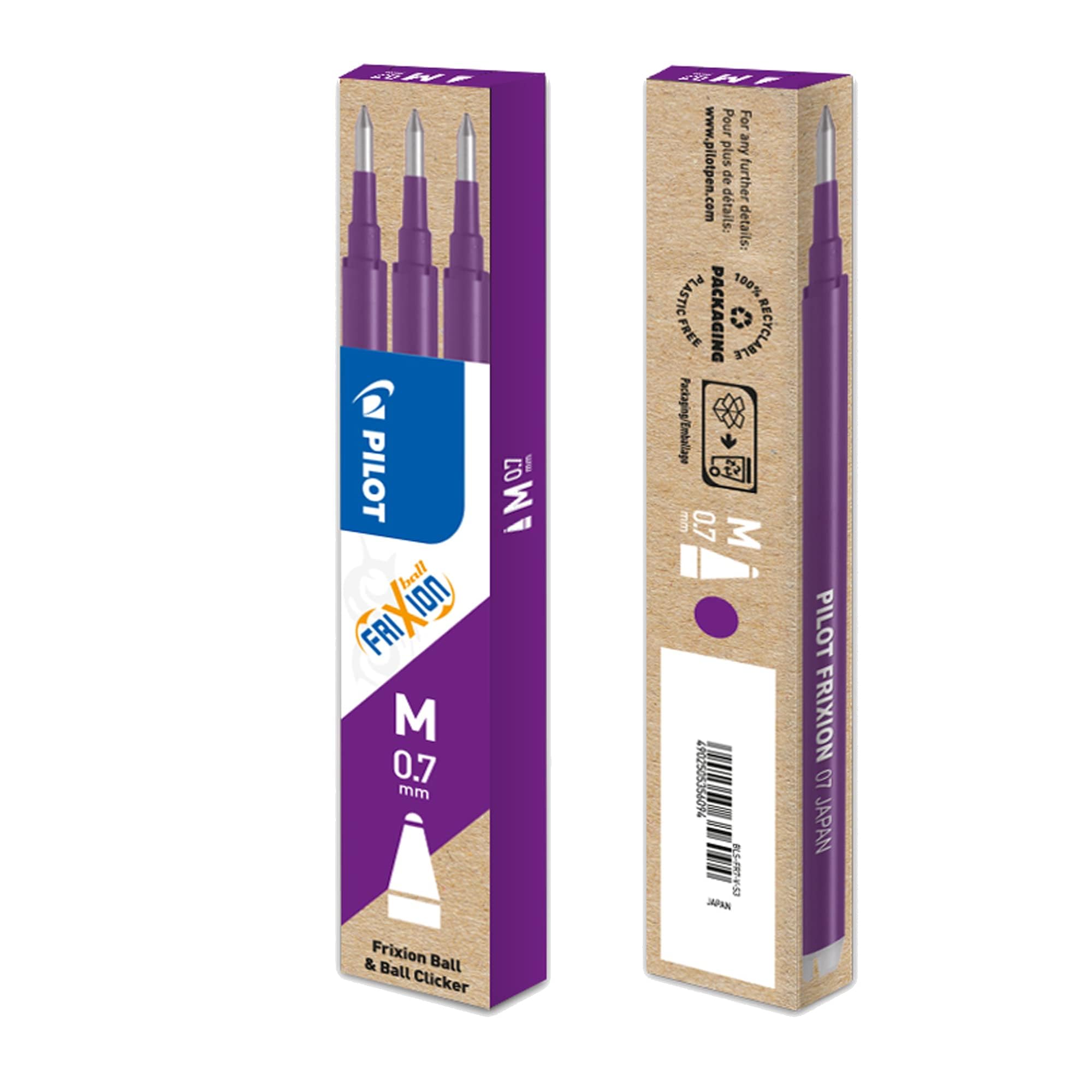 Pilot Pen Frixion 0.7mm Refill - Violet/ Purple (Pack of 3)
