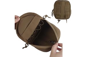 LZAQHMT MOLLE Tactical Utility Admin Pouch - Dual Zipper Elastic Organizer for Tourniquet Flashlight Chem Lights Fits Vest Be