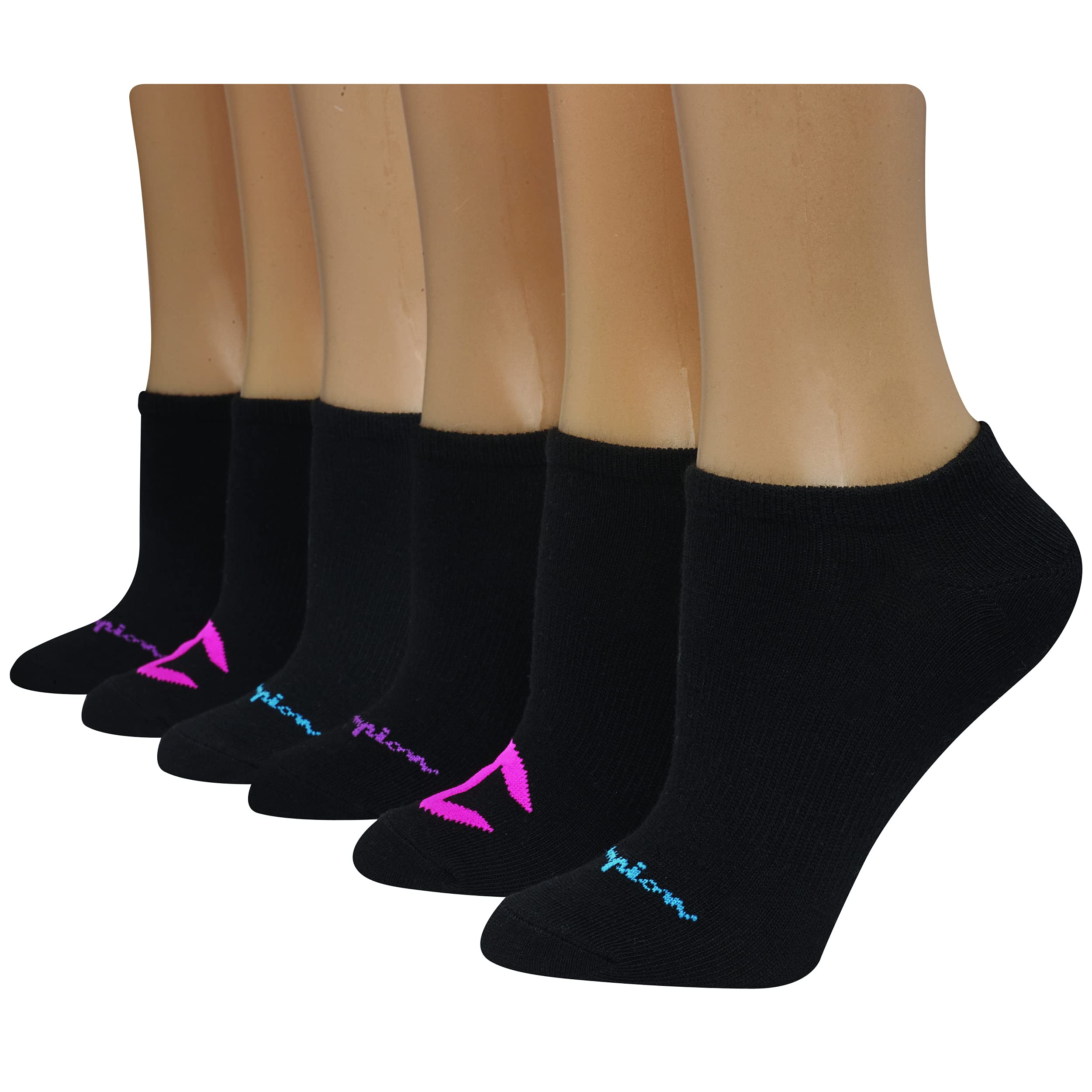 Photo 1 of Champion Women's No Show Performance Socks, 6 and 12-Pair Packs Available, Black Color Cs, 5-9