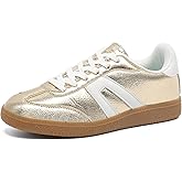 Women's Retro Gum Sole Fashion Sneakers-Lace Detail Casual Retro Walking Shoes-Gum Sole Casual Tennis-Anti Slip Trainers