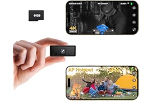 Spy Camera, WiFi or No WiFi Optional, UCOCARE 4K Mini Camera, Indoor Outdoor Wireless Hidden Cameras with Built-in 64GB Memor
