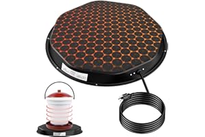 Pawfly Automatic Chicken Water Heater, 125W Poultry Waterer Base with Thermostat Control, 14.6 Inch Heated Deicer for Metal o