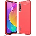 CruzerLite Case Compatible with Xiaomi Mi A3/ Mi CC9e, Carbon Fiber & Leather Texture Design, Shock Absorption, Red