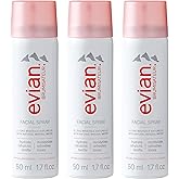 Evian Facial Spray 1.7 oz - Hydrating Mineral Water Mist for Face & Skin - Refreshes Makeup and Tones Skin - TSA-Approved Mini Facial Spray Set for Daily Skincare Hydration