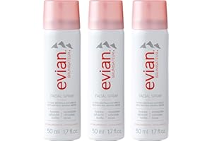 BRUMISATEUR Evian Facial Spray 1.7 oz - Hydrating Mineral Water Mist for Face & Skin - Refreshes Makeup and Tones Skin - TSA-Approved Mini Facial Spray Set for Daily Skincare Hydration