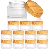 ZENFUN 12 Pack 30g/1oz Round Glass Cosmetic Jars with Inner Liners and Leak Proof Lids, Empty Sample Containers Travel Jars R