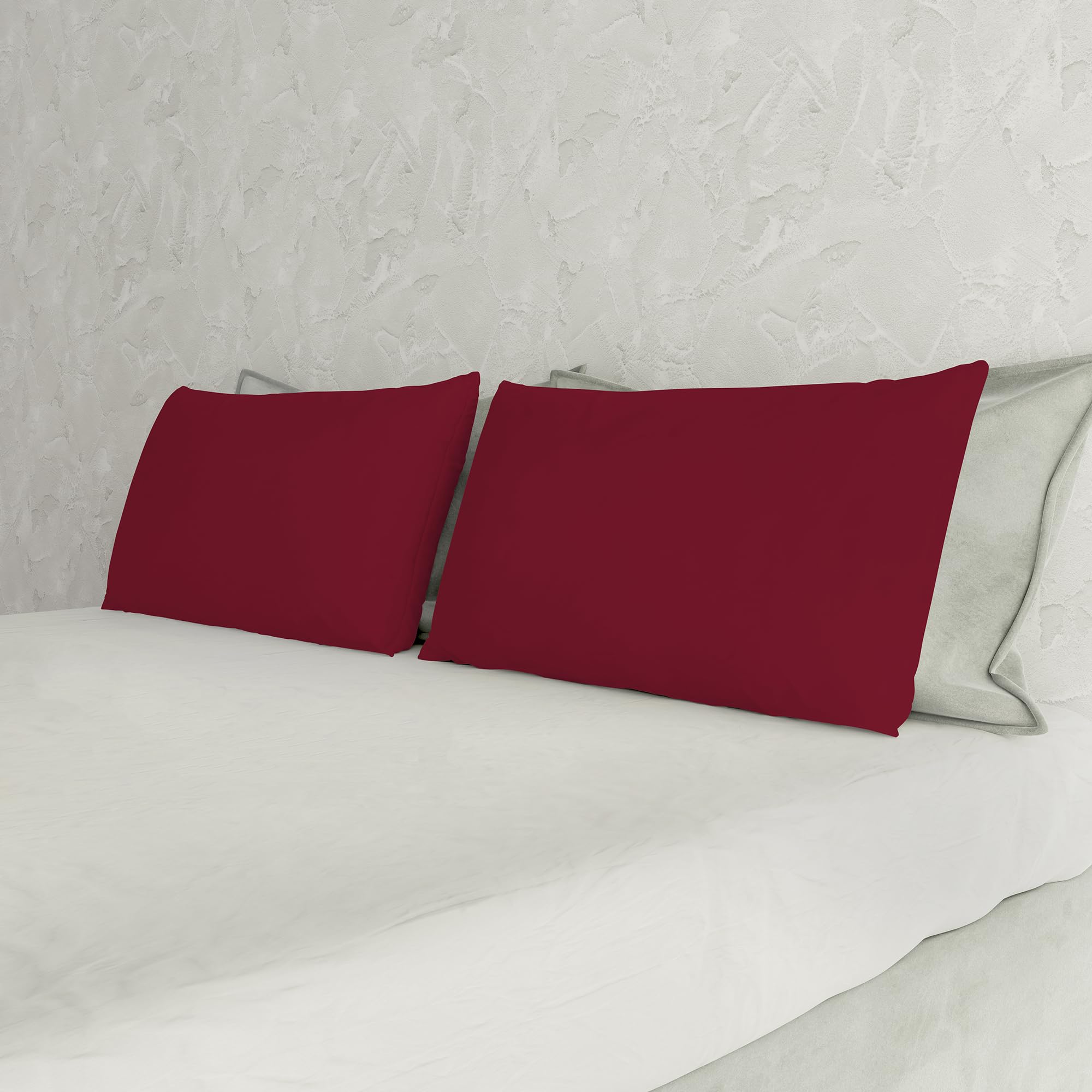 Italian Bed Linen Max Color couple of plain color pillowcases
