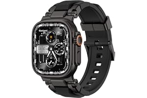 amBand Bands Compatible with Apple Watch Ultra 3/2/1 49mm, M1 Sport Series Rugged Durable Strap with Metal Connector to Match Ultra's Titanium Case for iWatch 49 mm Men Matte Black