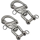 NRC&XRC Pair Jaw Swivel Snap Shackle 316 Stainless Steel for Sailboat Spinnaker Halyard &Diving