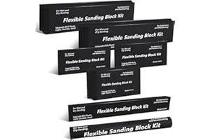 ZEJOOT Sanding Block Kit 7PC - Wet or Dry Auto Body Sanding Blocks for Woodworking Automotive Car Bodywork, Light, Flexible, Hard, Black