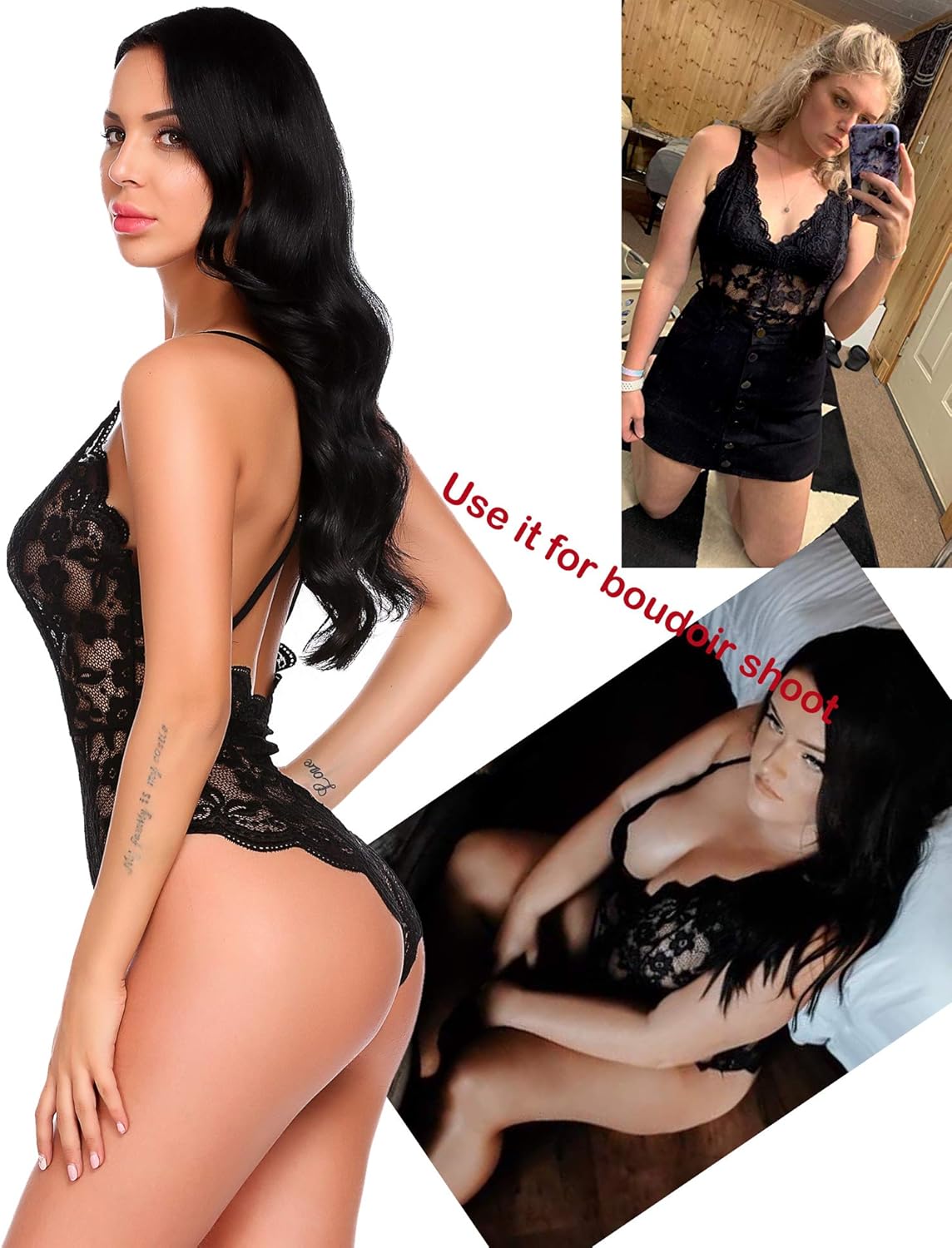 Avidlove Women Teddy Lingerie One Piece Babydoll Mini Bodysuit: Clothing