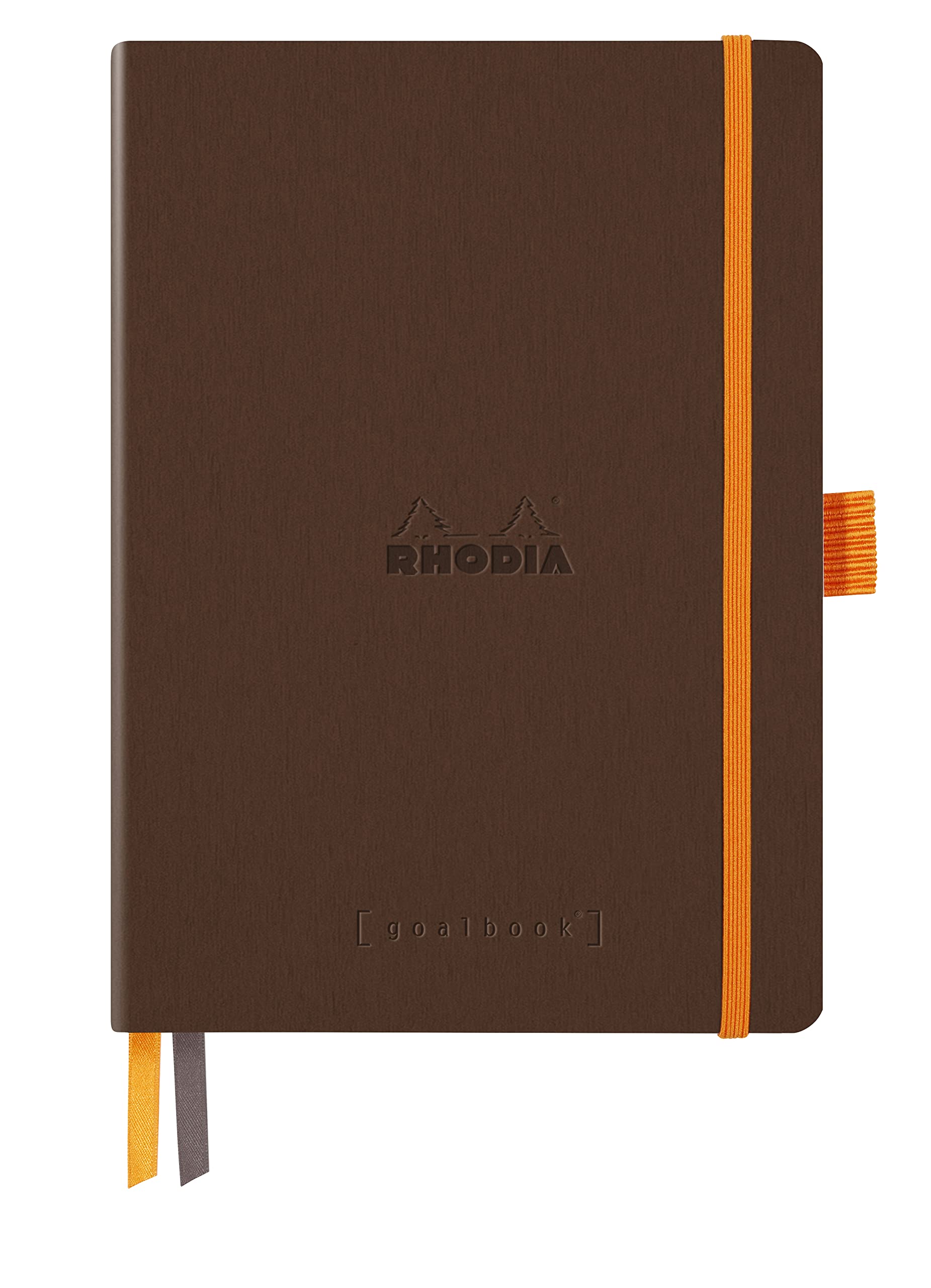 RHODIA 117813C - Bullet Journal Goalbook Bronze - A5 - 14.8 x 21 cm - Dotted - 240 pages - 90 gsm Ivory paper - 2 Ribbons, Elastic closure - Leatherette