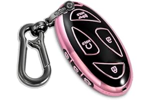 Kirsnda for hyundai Key Fob Cover with keychian,TPU Protection Key Case compatible with Ioniq 6 Grandeur GN7 KONA 2023 2024 smart remote key (Pink,7 Button)