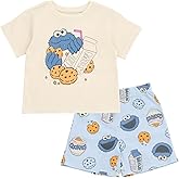 Sesame Street Waffle Knit T-Shirt and Shorts Outfit Set Newborn to Little Kid Sizes (0-3 Months - 5)