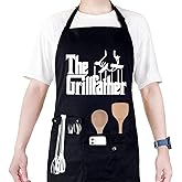 Funny Cooking Chef Apron with Pockets BBQ Kitchen Work Aprons Birthday Dad Creative Gifts