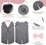 PUMYPOREITY Dog Tuxedo Set with Bandana Small Medium Large Grey S view 4