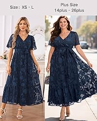 Navy Blue Dress for Women Plus Size Wedding Guest
