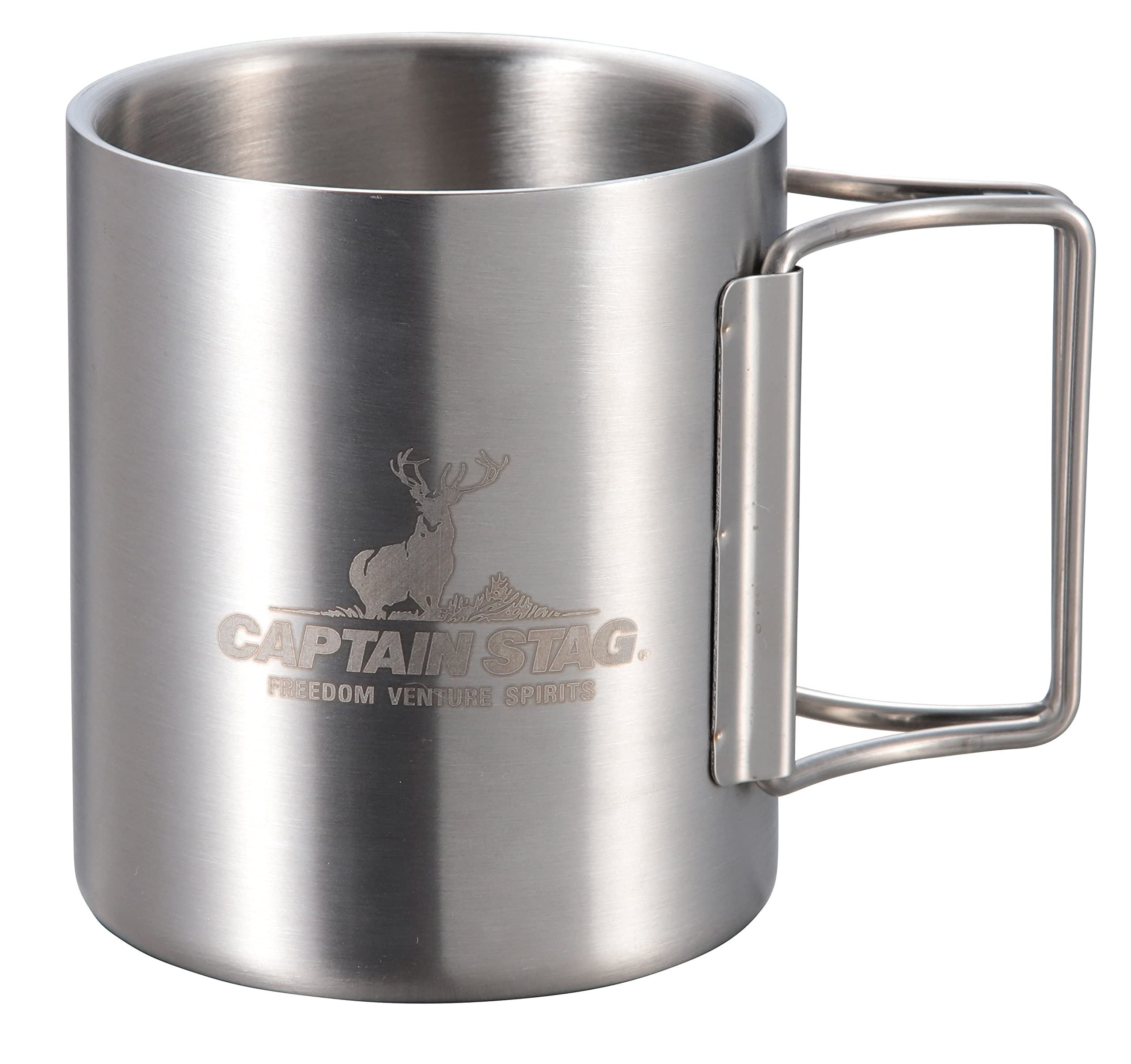 キャプテンスタッグ(CAPTAIN STAG) アウトドア コップ マグカップ マグ カップ タンブラー 250ml ダブルステンレス 中空二重構造 折りたたみハンドル ステンレス製 NEWフリーダム UH-2018商品画像