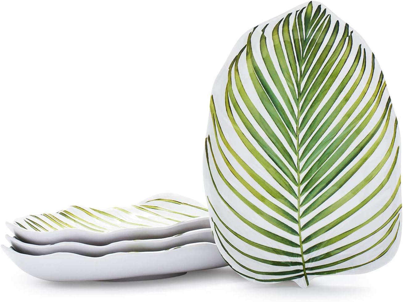 Sur La Table Palm-Leaf-Shaped Melamine Plates, Set of 4