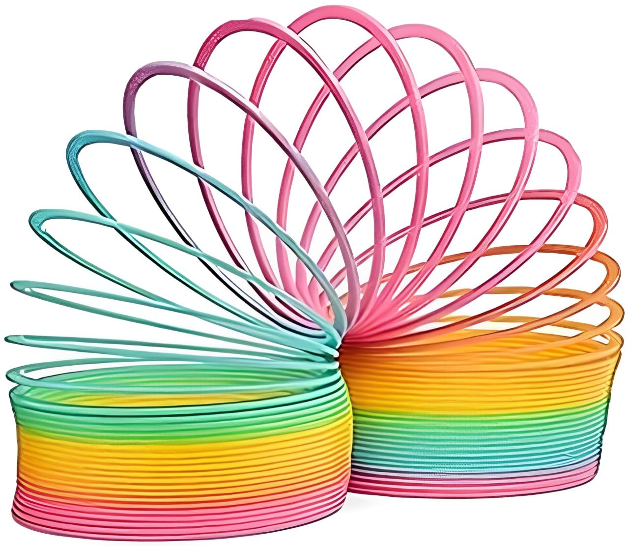 YSAMAX 1 x Magic Spring, Rainbow Bouncy Expandable Slinky Magic Toys, Neon Spring, Kids Playing Toys, Great Gift for Boys, Girls, Colourful and Eye-catching, Lightweight Plastic Toy