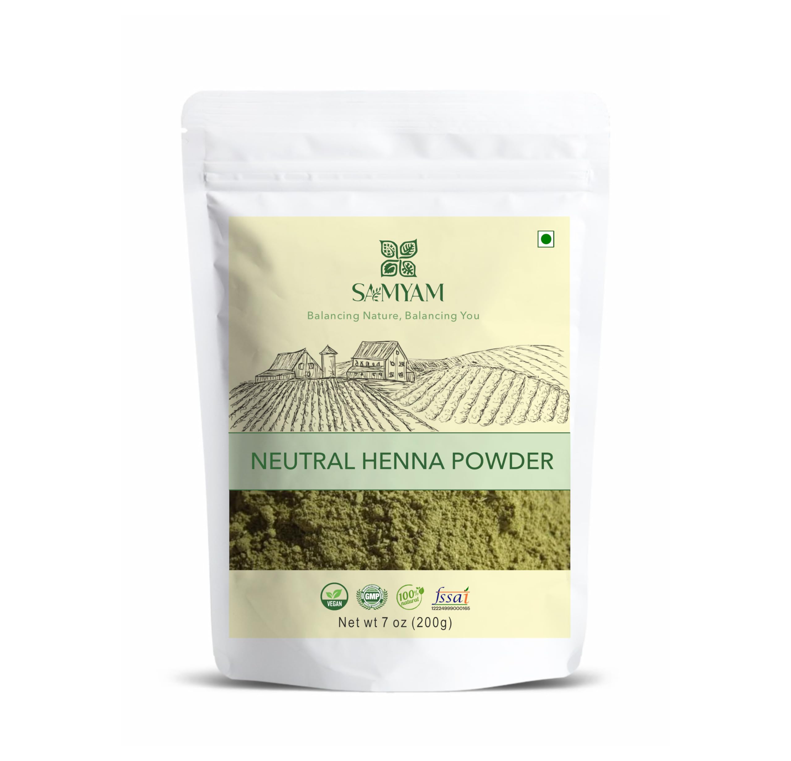 SAMYAM COLORLESS/Neutral Henna (Cassia obovata) Powder - 200g Pack | Natural Hair Conditioner, PPD and Chemical Free