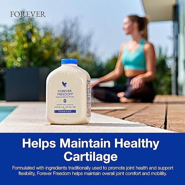 FOREVER LIVING – FOREVER FREEDOM – ALOE VERA JOINT SUPPORT WITH GLUCOSAMINE AND CHONDROITIN – ORANGE FLAVOR – 33.8 FL OZ (PACK OF 1)