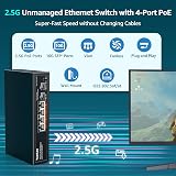 YuanLey 6 Port 2.5G PoE Switch Unmanaged 4x 2.5G PoE 2x 10G SFP 78W Fanless view 2