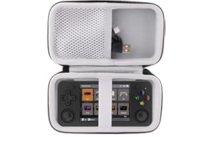 WERJIA Hard Carrying Case for RG35XX H /RG351MP/RG350M/ RG350P Handheld Retro Game Storage Suitcase (black)