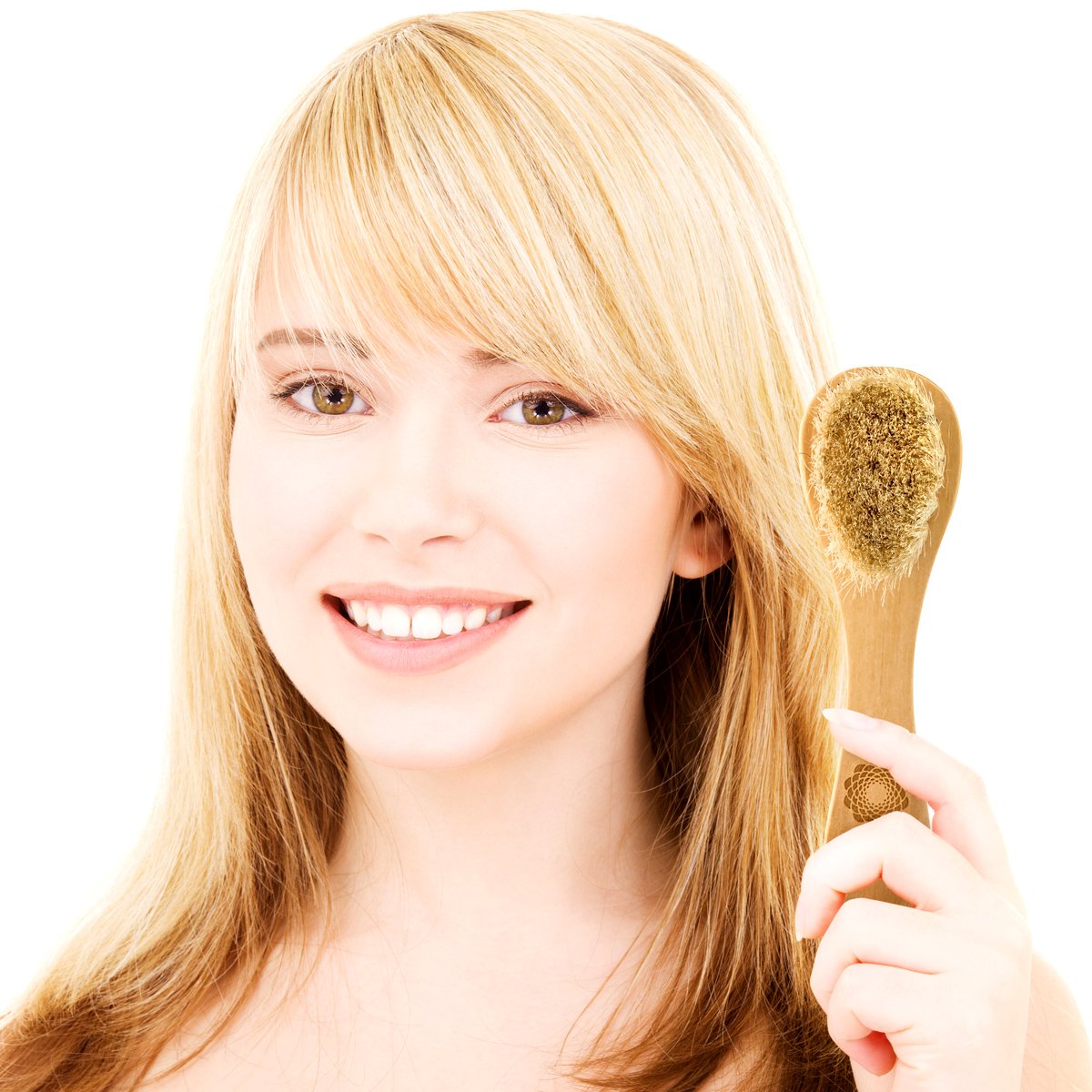Bath Blossom Face Cleansing Brush for Facial Exfoliation - Skin Cleaning Scrub Scrubber Brush - Natural Bristles Exfoliating Face Brushes for Dry Brushing and Scrubbing - Suitable for Men and Women : Beauty