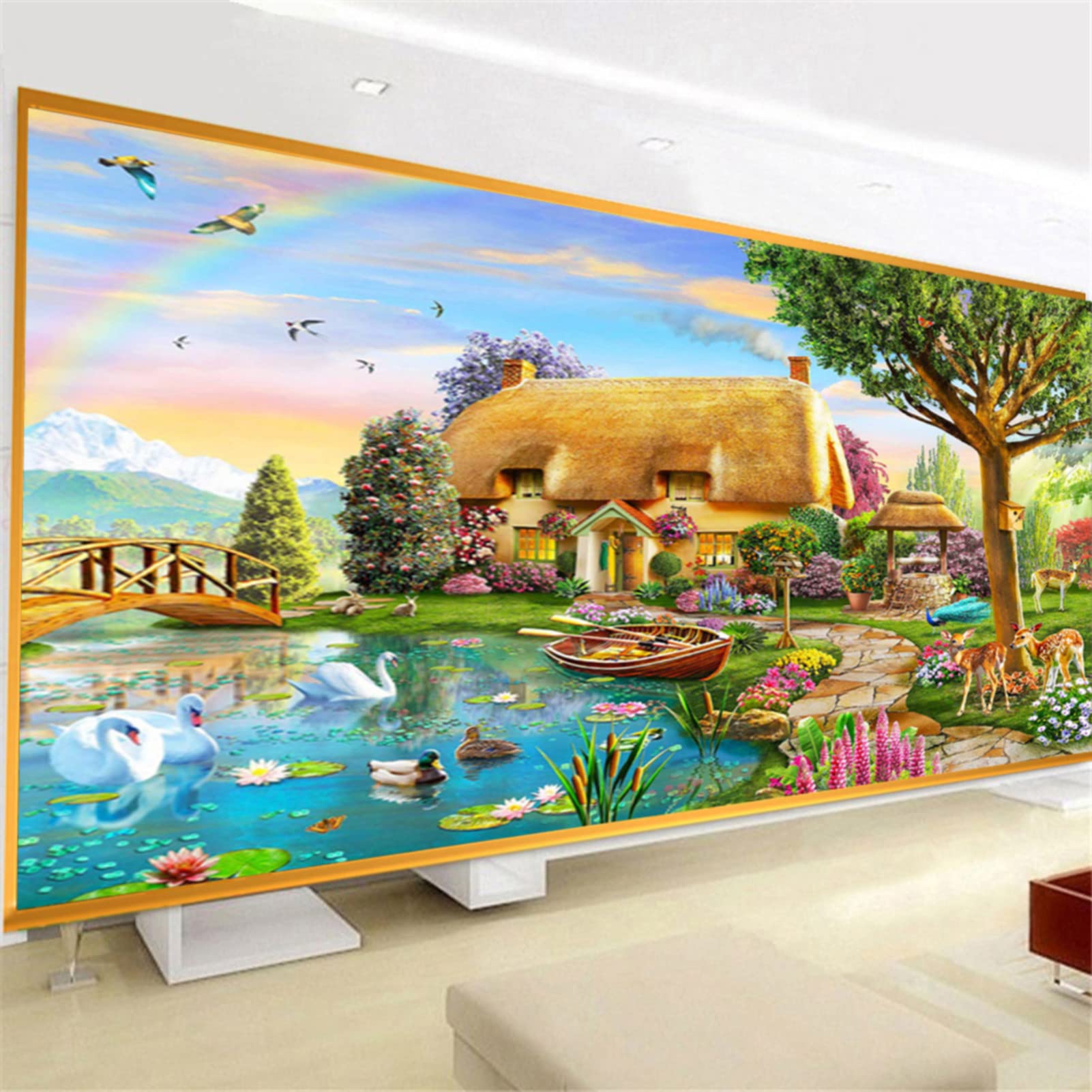 ZOYIEP DIY 5D Diamond Painting, Landscape Diamond Painting Pictures Handmade Embroidery Cross Stitch Diamond Painting Home Wall Decor (70 x 120 cm)