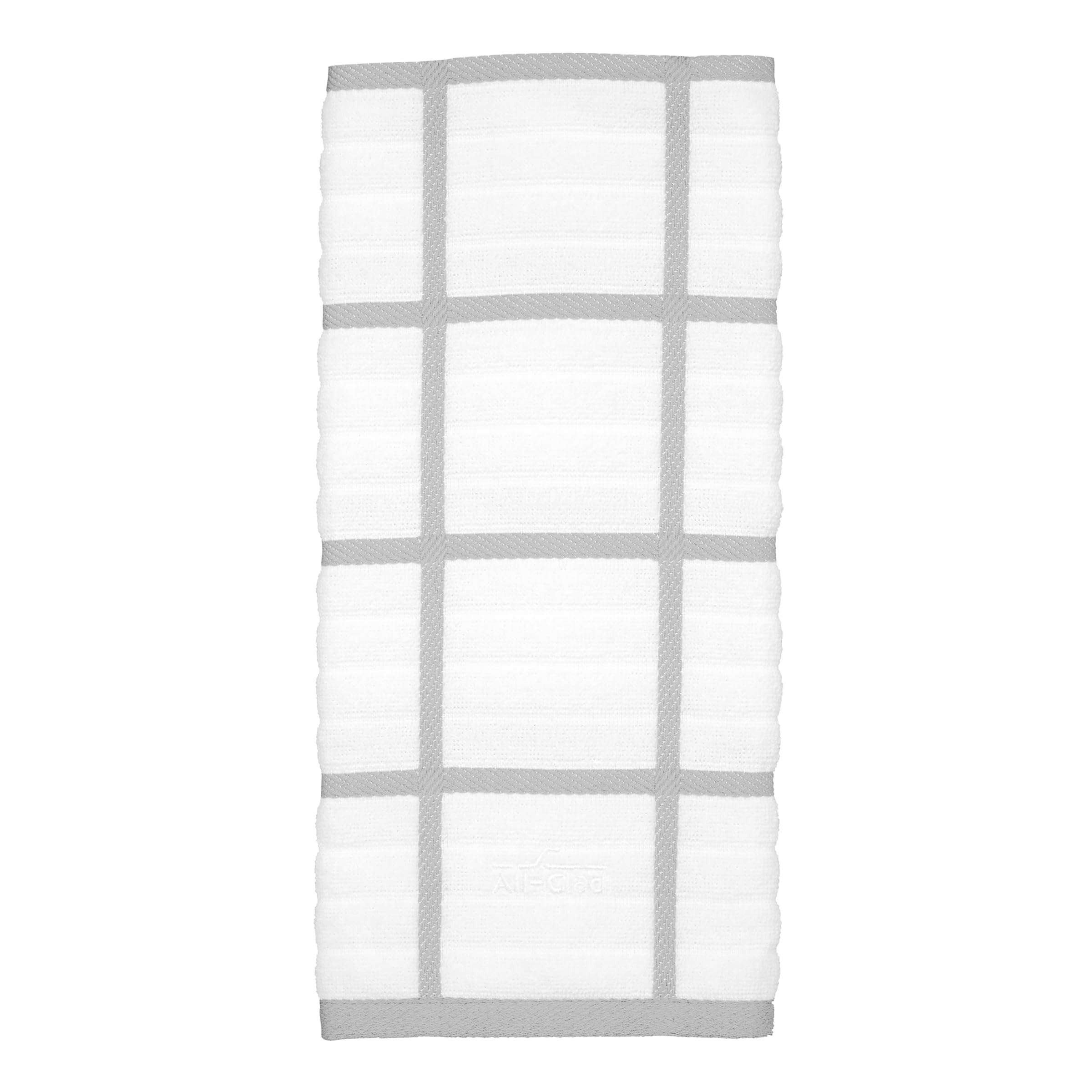 All-Clad Checked Kitchen Towel: Highly Absorbent, Super Soft Long Lasting - 100% Cotton, 17"x30" Tea Towel for Cleaning & Drying Dishes, Pans, Glassware, or Countertops, (1-Pack), Titanium Gray