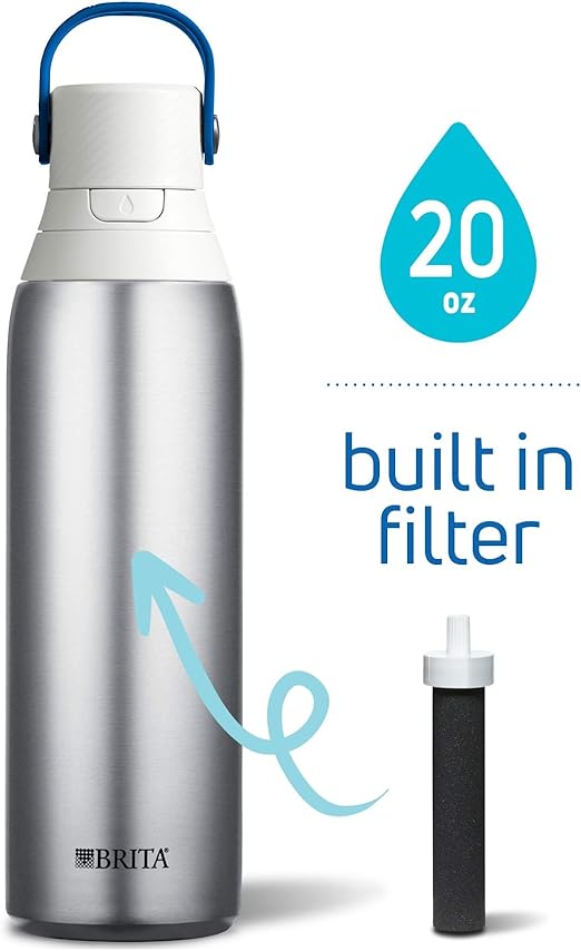 Brita 20 Ounce Premium Filtering Water Bottle with Filter BPA Free