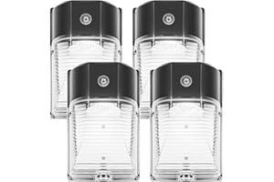 CINOTON 26W LED Wall Pack Light with Dusk to Dawn Sensor, 3000LM[100-277Vac/160W HID/HPS Equiv.] IP65 Waterproof Outdoor Security Flood Lighting for Garage Warehouse Garden 5000K-Daylight 4 Pack