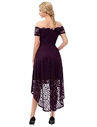 Dressystar Women's Lace Cocktail Dress Hi-Lo Off