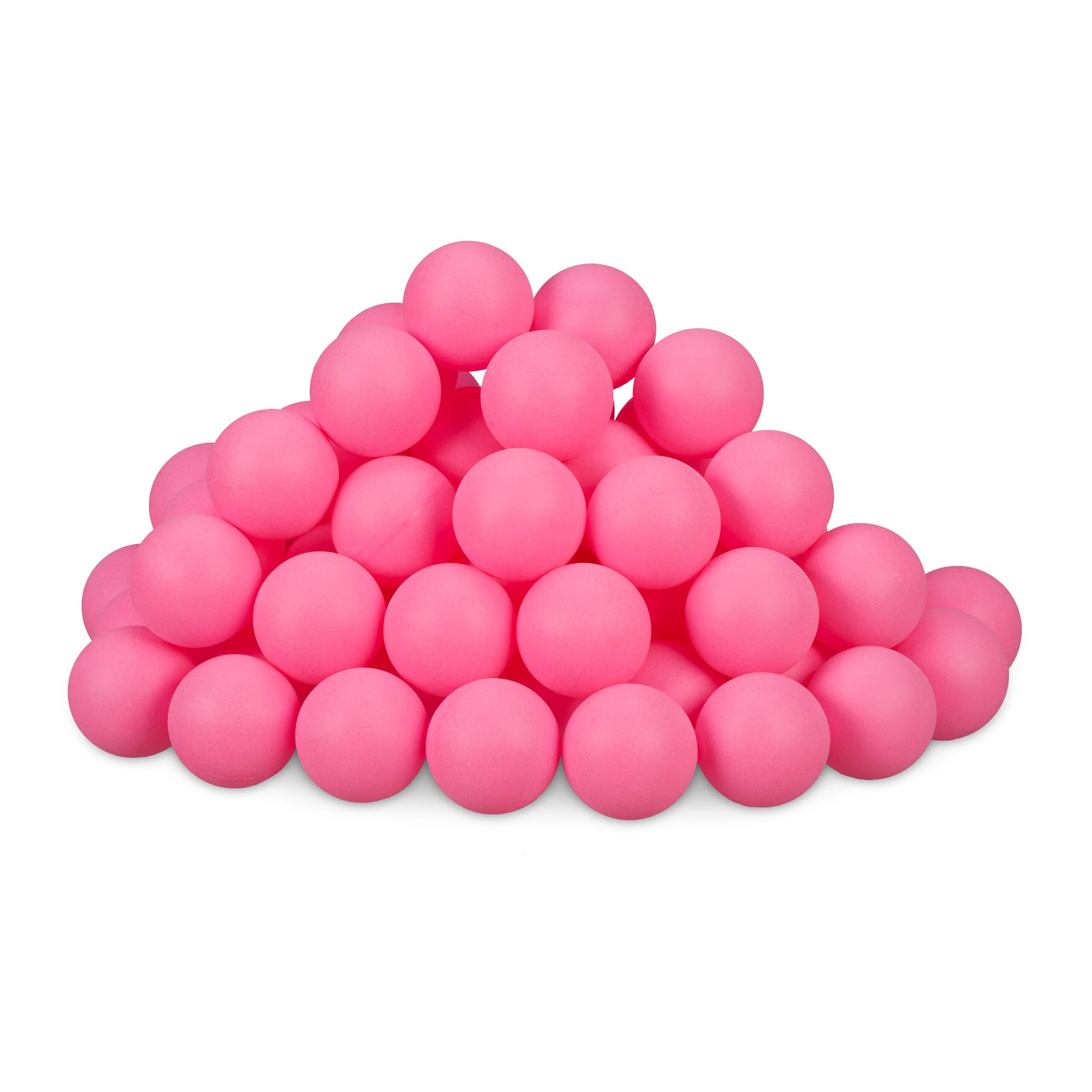 Relaxdays Ping Pong Balls, 100x Pieces, Table Tennis, Plastic, Plain, Beer Game, Drink, Large Set, Party, 40mm Ø, Pink, 100%, 4 x 4 x 4 cm