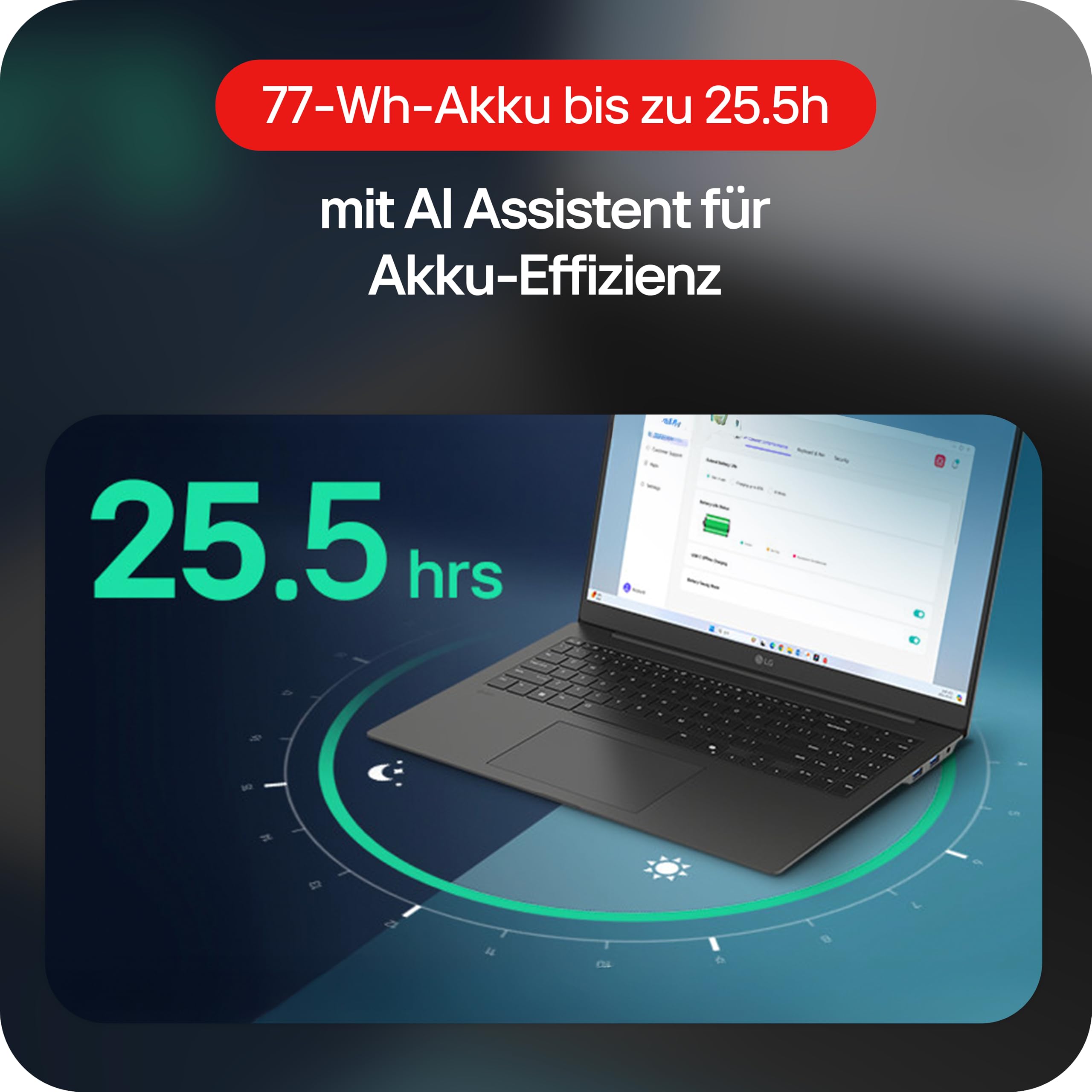 LG gram Pro 16 16Z90TS-G.AU8CG (16 Zoll) IPS Notebook, Intel Core Ultra 7 258V, Intel Arc 140V, 32GB RAM, 2TB SSD, federleicht (1,239 kg), gram AI, Copilot+ PC, 77 Wh, Thunderbolt 4, Grau 8