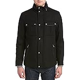 Cole Haan Signature Men's Wool Melton Stand Collar Jacket with Patch Pockets