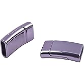 KONMAY 5 Sets 12.0x3.5mm Flat Magnetic Jewelry Clasps for Bracelets, Gunmetal
