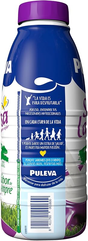 Puleva Leite Semidesnatado Sem Lactose 1% M.G garrafa 1L - Pack 6 unidades