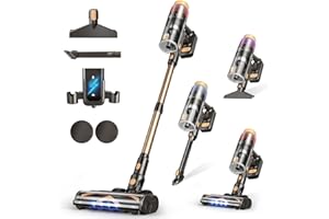 VBUOO Cordless Vacuum Cleaner, 580W 48KPA 70 Mins Vacuum Cleaners for Home, Self-Standing Stick Vacuum with Touch Screen, Wall Mount Charge, Ultra High-Power Brush for Pet Hair/Plush Carpet/All Floor