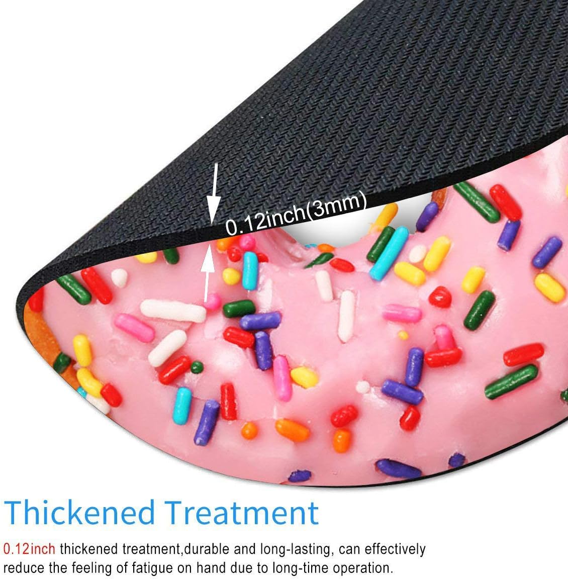 Wasach Giant Strawberry Donut with Sprinkles, Circle Mouse Pad, Mousepad, Funny, Coworker Present Teacher, Realistic Food - Image 5