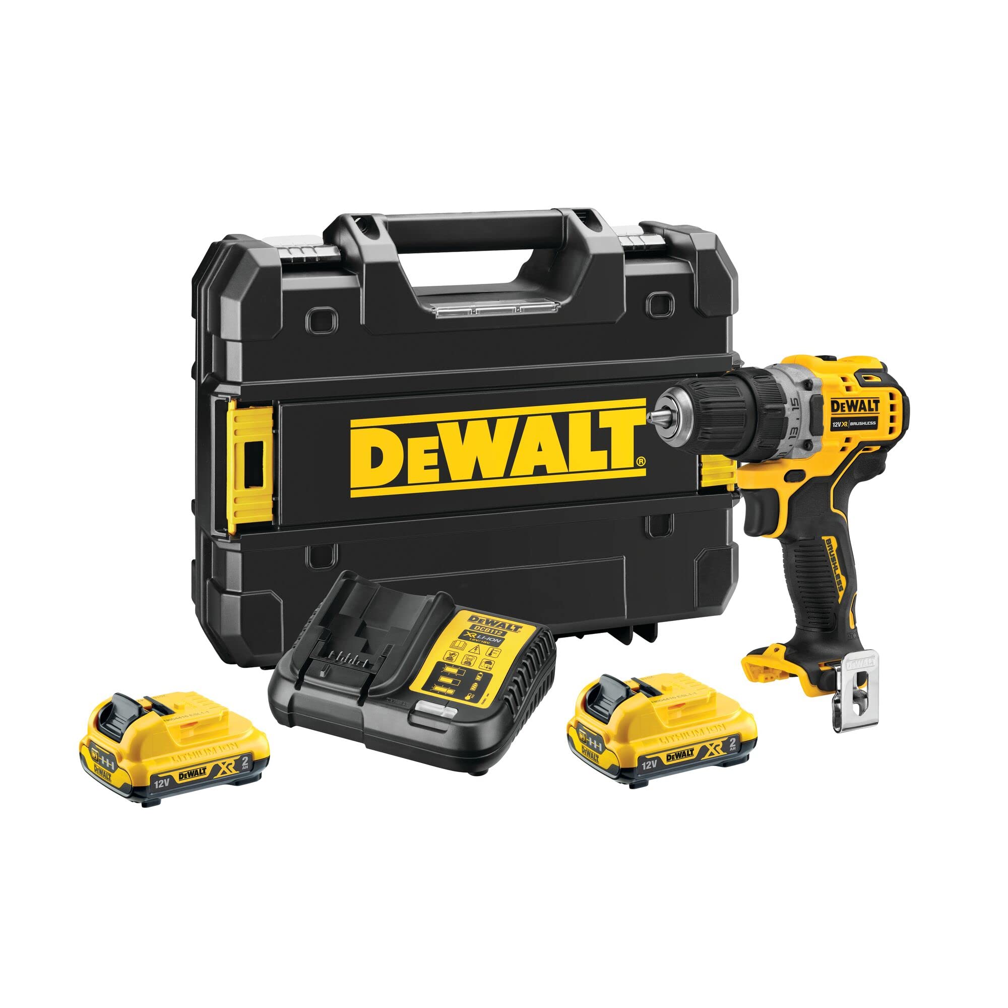 Dewalt Perceuse Visseuse Brushless Xr 12V 2 Batteries 2Ah - Coffret Tstak Dcd701D2-Qw