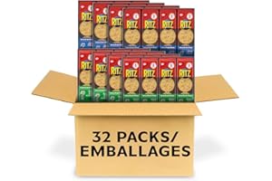 RITZ Snackwiches, 32 Individually Wrapped Snack Packs, Variety, Crackers, 2 Cheese flavoured 304 g, 2 Real Peanut Butter 312 