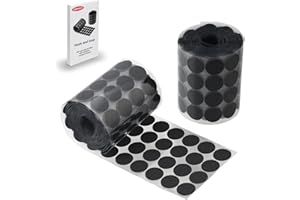 VBHHY Self Adhesive Dots, 200Pcs(100 Pair Sets) 1 Inch Diameter Strong Self Adhesive Dots Nylon Sticky Back Coins Hook Loop Strips, Small Circle Dots Stickers Tapes, Black