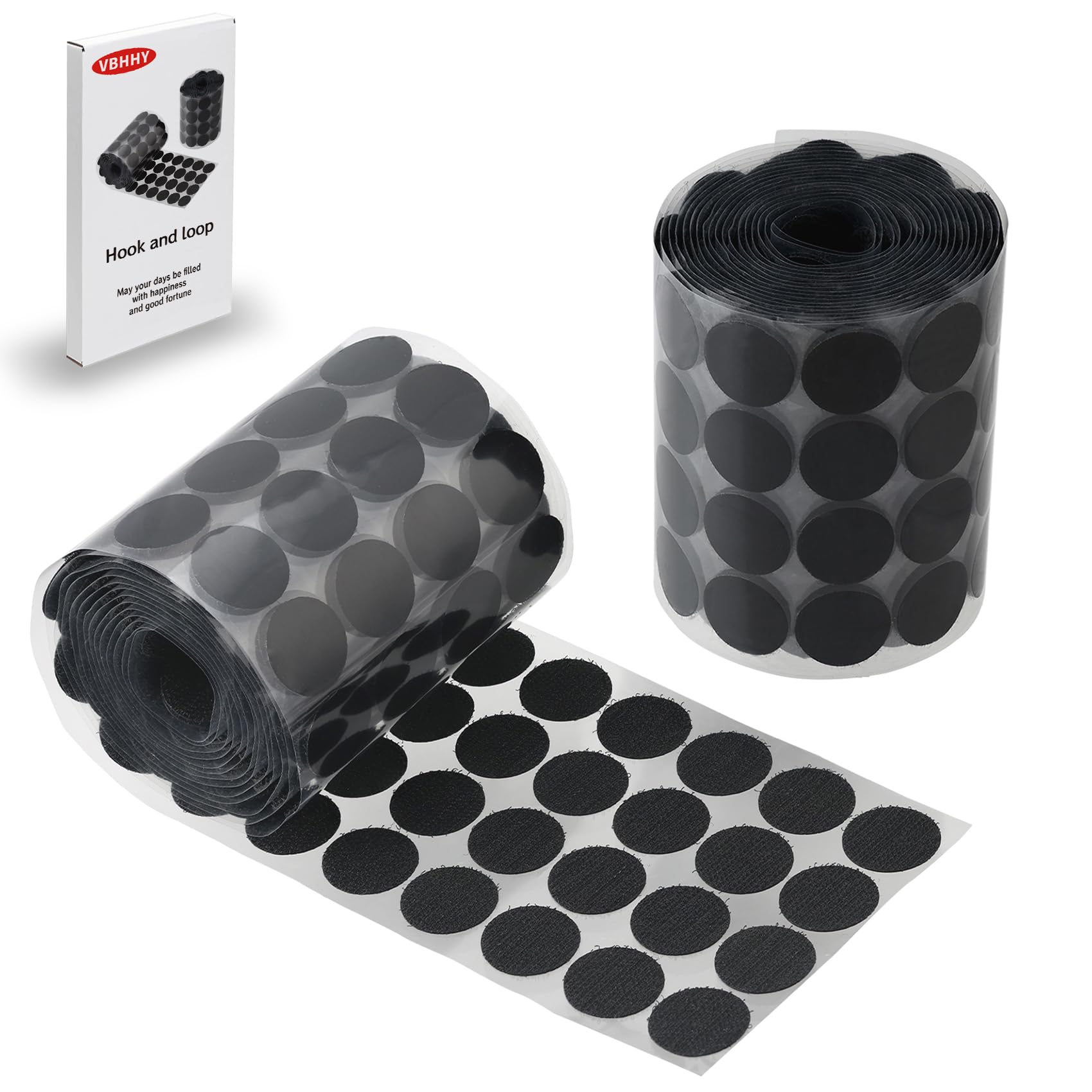 Photo 1 of Self Adhesive Dots, 200Pcs(100 Pair Sets) 1 Inch Diameter Strong Self Adhesive Dots Nylon Sticky Back Coins Hook Loop Strips, Small Circle Dots Stickers Tapes, Black