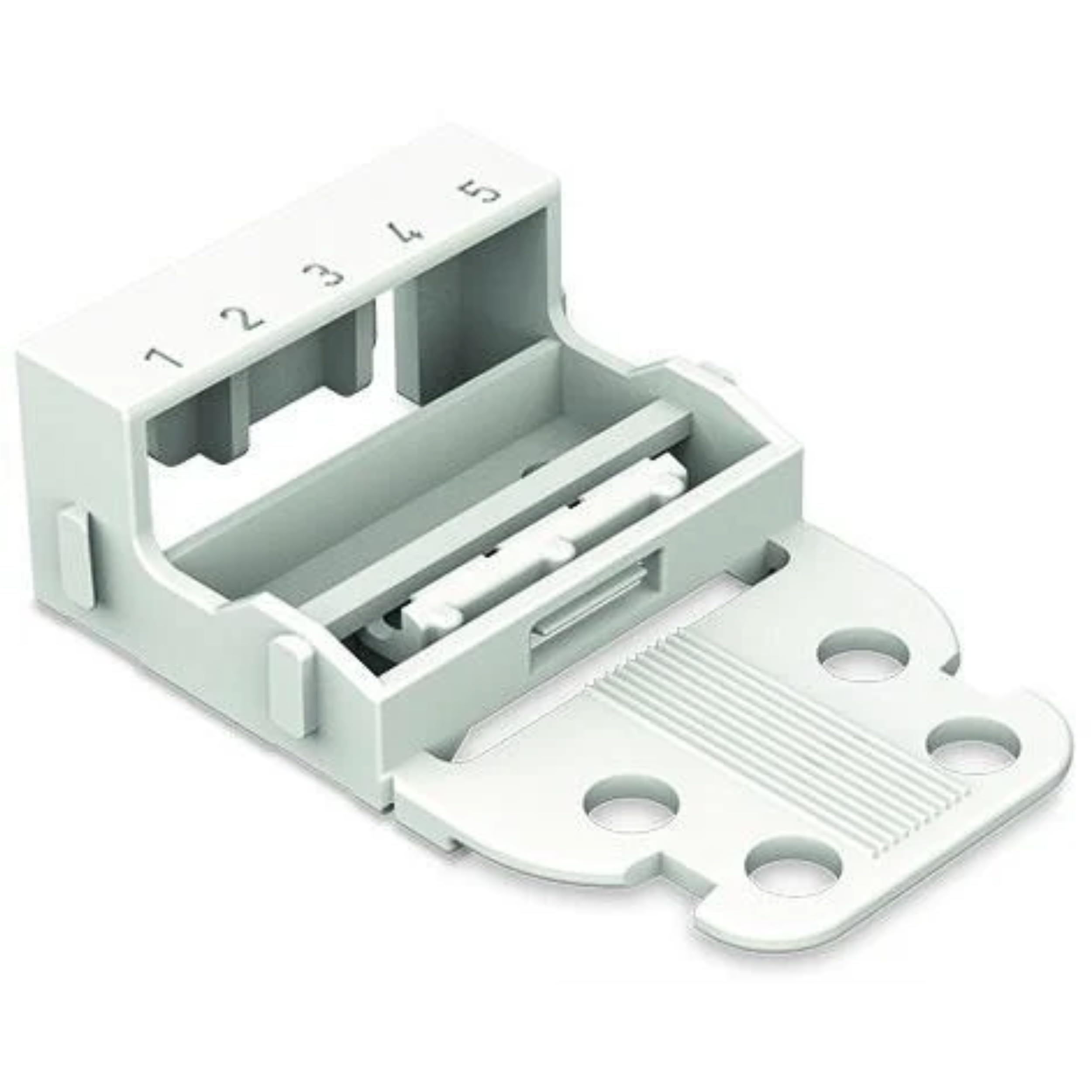 WAGO Mounting carrier; for 5-conductor terminal blocks; 221 Series - 4 mm²; for screw mounting; white, 221-505 (10 pcs)