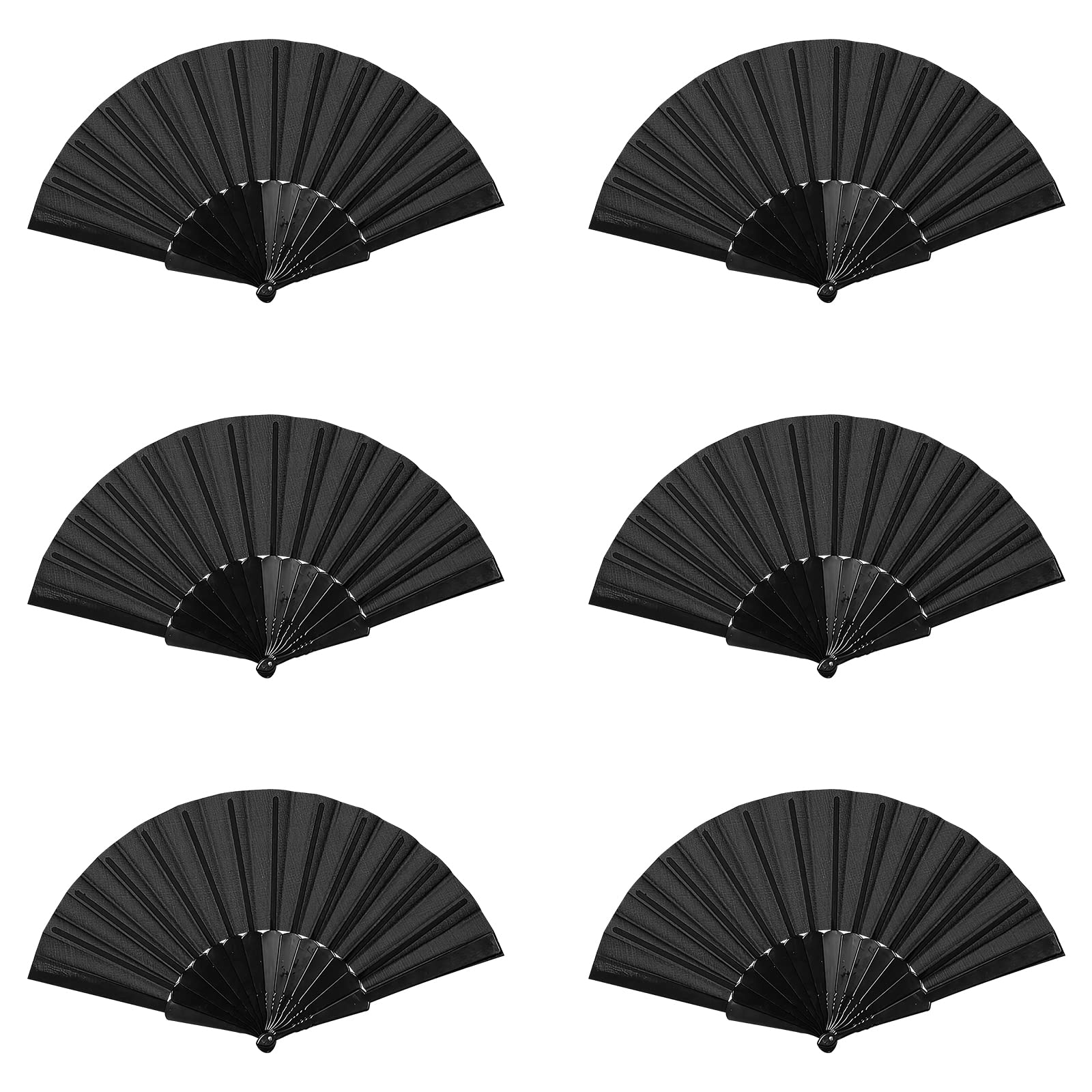 APOMOONS 6 Pcs Hand Fan Folding, Wedding Fan, Chinese Fans Decorative Folding Fans for Dancing Cosplay Props, Church Wedding Gift, Wall Decoration, Party Favor, DIY Wall, Vintage Fan
