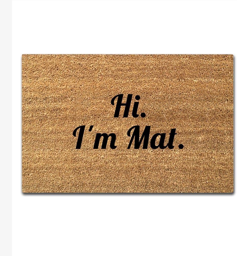 Maplehome Doormat Indoor Non-Slip Entrance Floor Mat Funny Doormat Hi I'm Mat Door Mat Outdoor Rubber Mat Non-woven Fabric Top Rubber Back 15.7x23.6 Inch